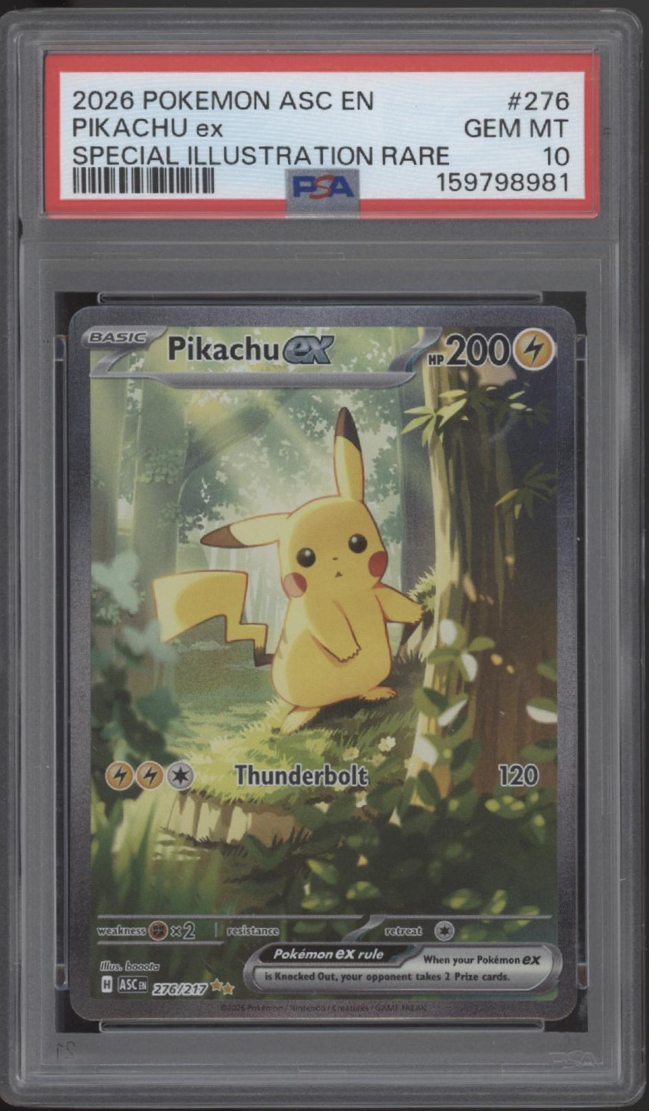 Pikachu ex Pokemon Ascended Heroes Special Illustration Rare #276 PSA 10