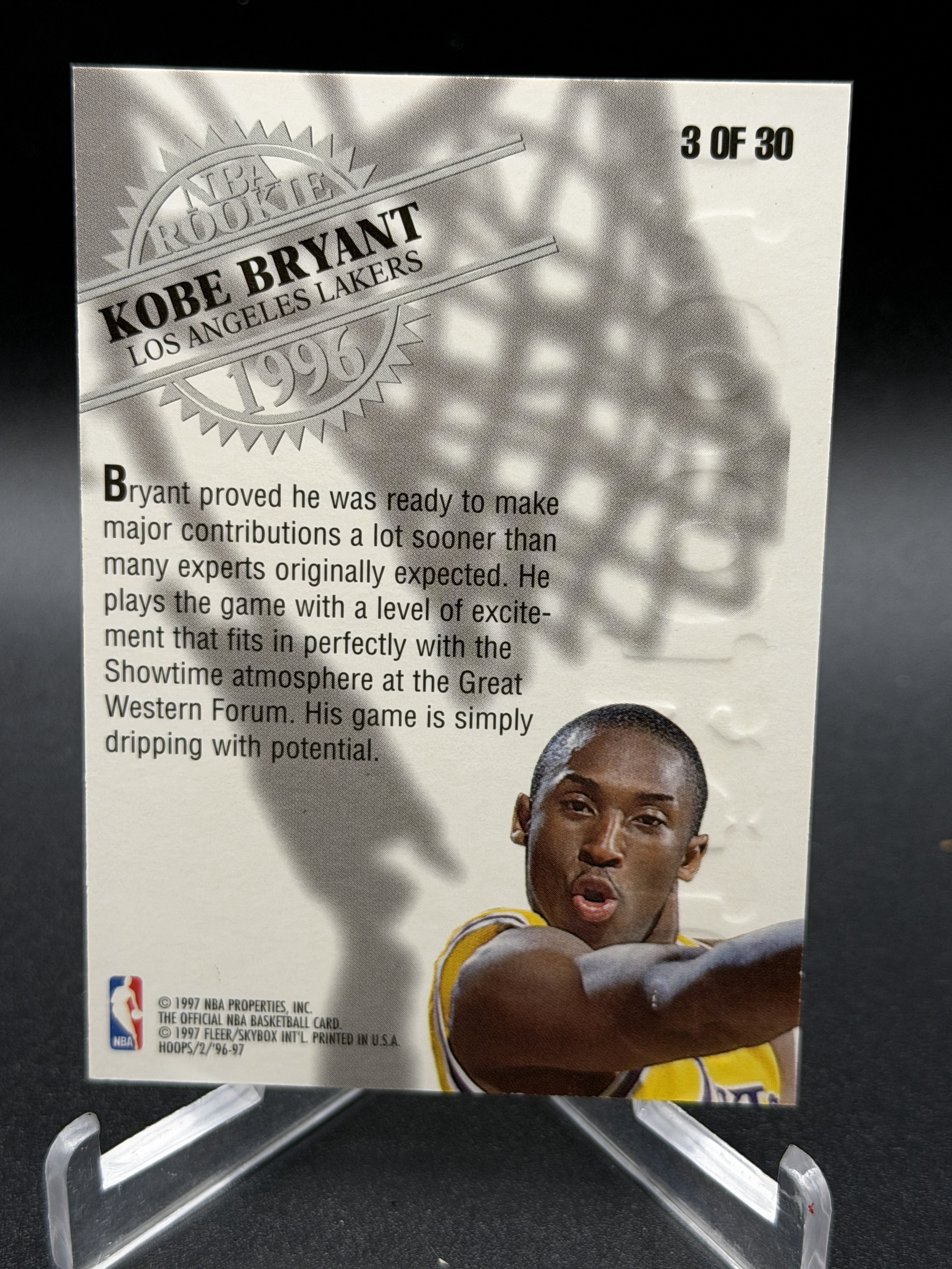 1996-97 Hoops #3 Kobe Bryant Rookies