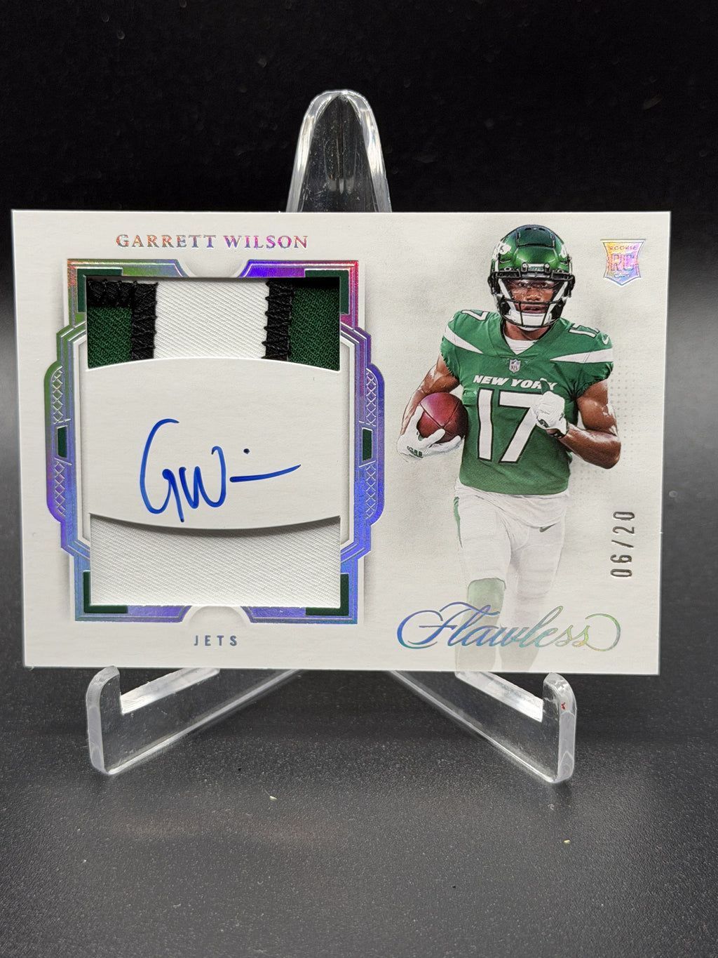 2022 Flawless #RDP-GW Garrett Wilson Rookie Dual Patch Auto Silver /20