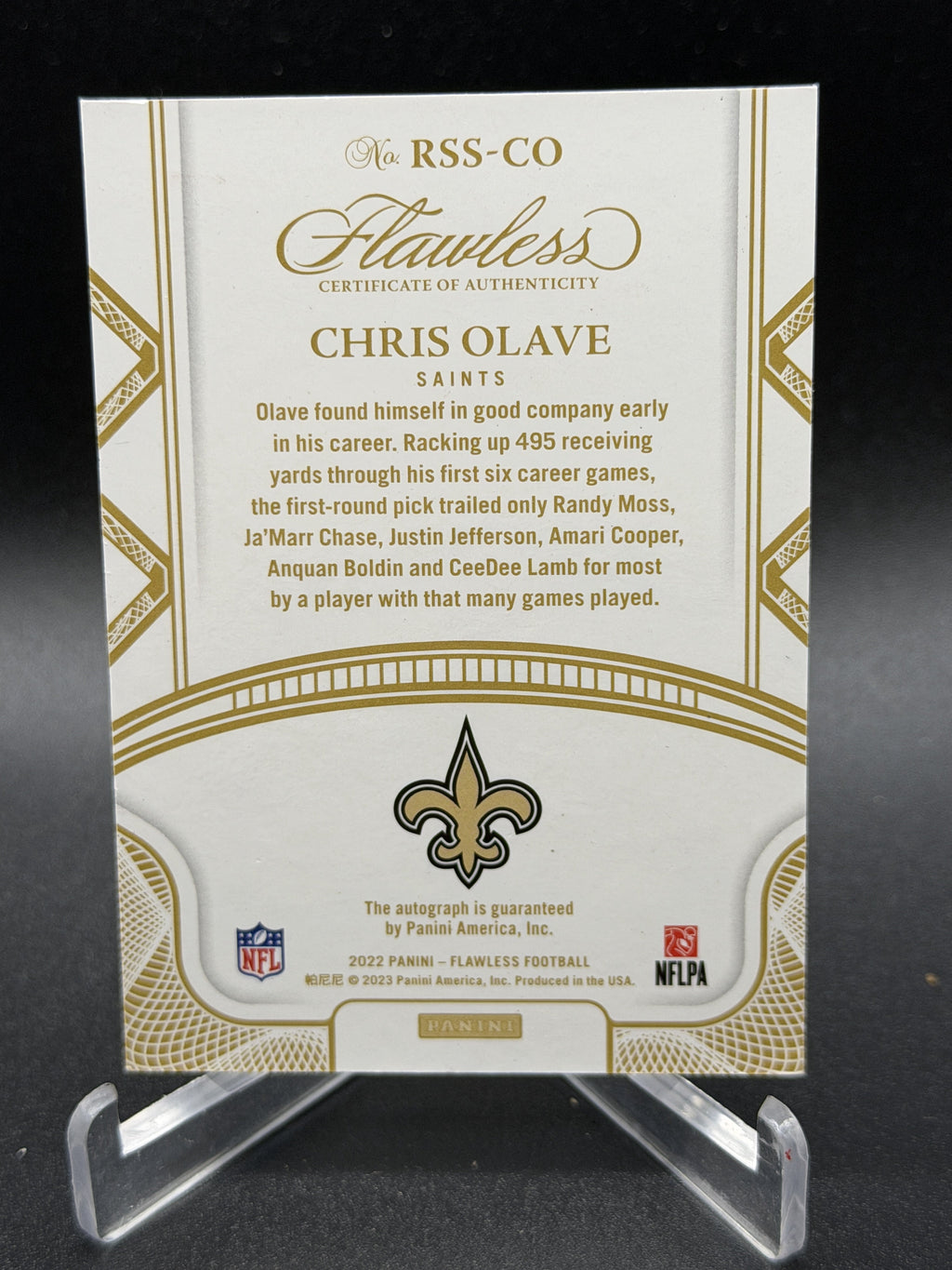 2022 Panini Flawless #RSS-CO Chris Olave Rookie Shadow Signatures Ruby #/10