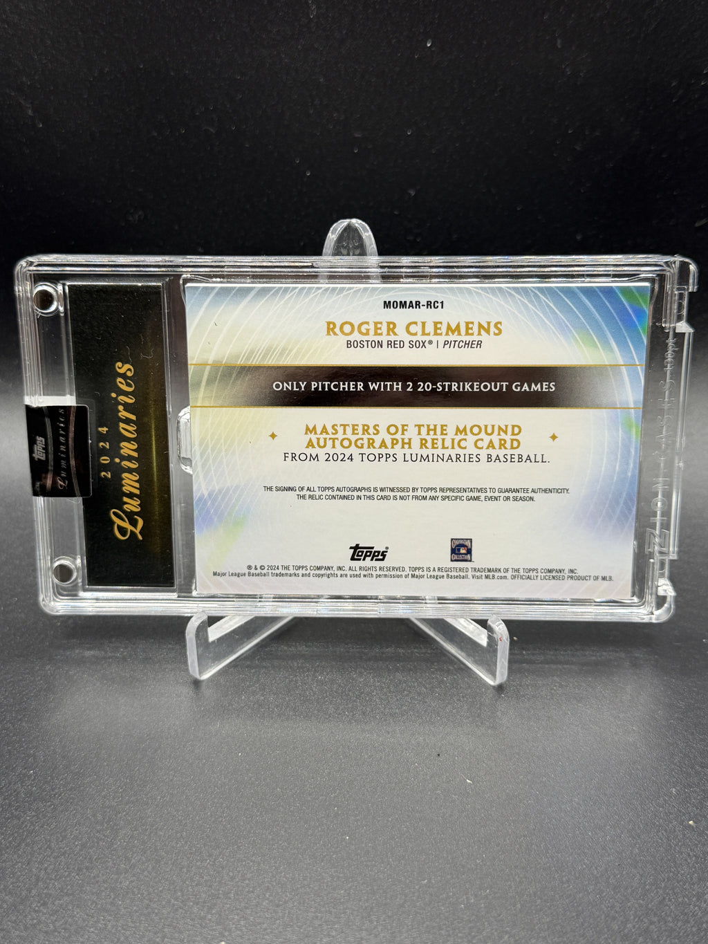2024 Luminaries Masters of the Mound Auto Relics #MOMAR-RC1 Roger Clemens /25