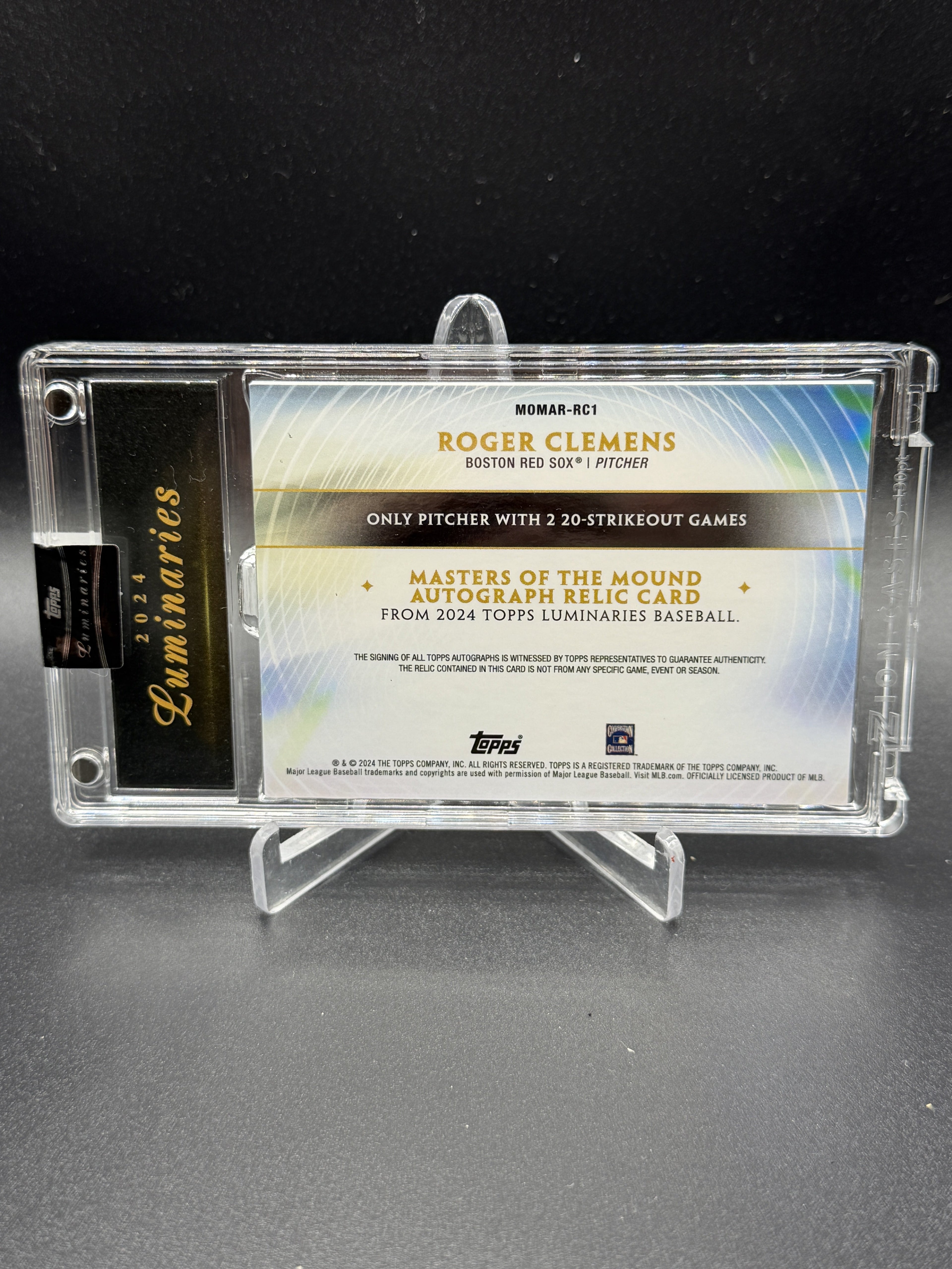 2024 Luminaries Masters of the Mound Auto Relics #MOMAR-RC1 Roger Clemens /25