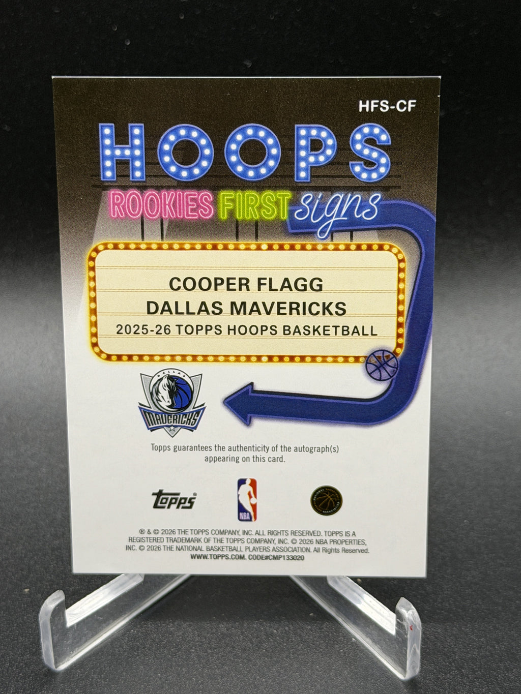 2025-26 Hoops #HFS-CF Cooper Flagg Hoops Rookie First Signs Auto /75