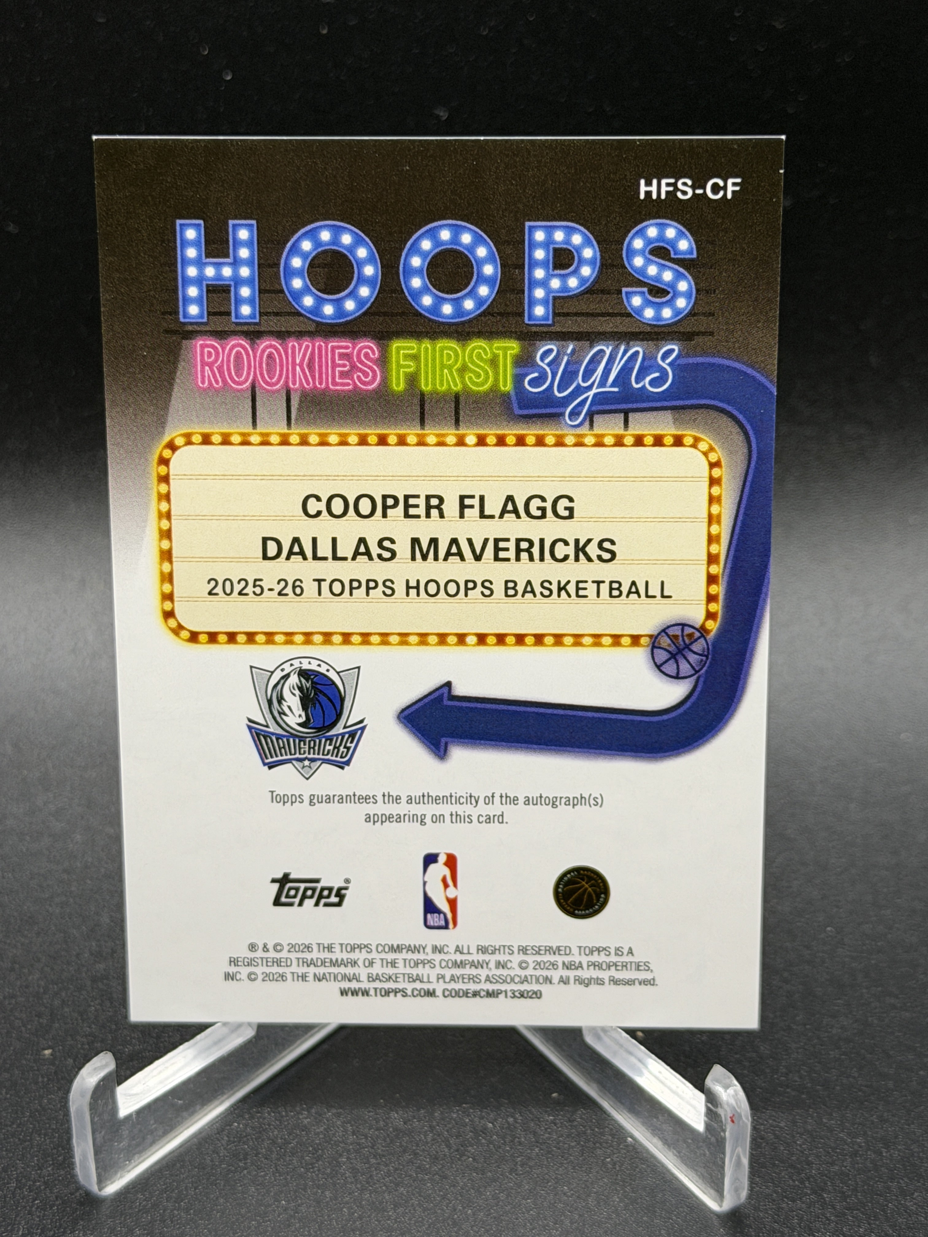 2025-26 Hoops #HFS-CF Cooper Flagg Hoops Rookie First Signs Auto /75