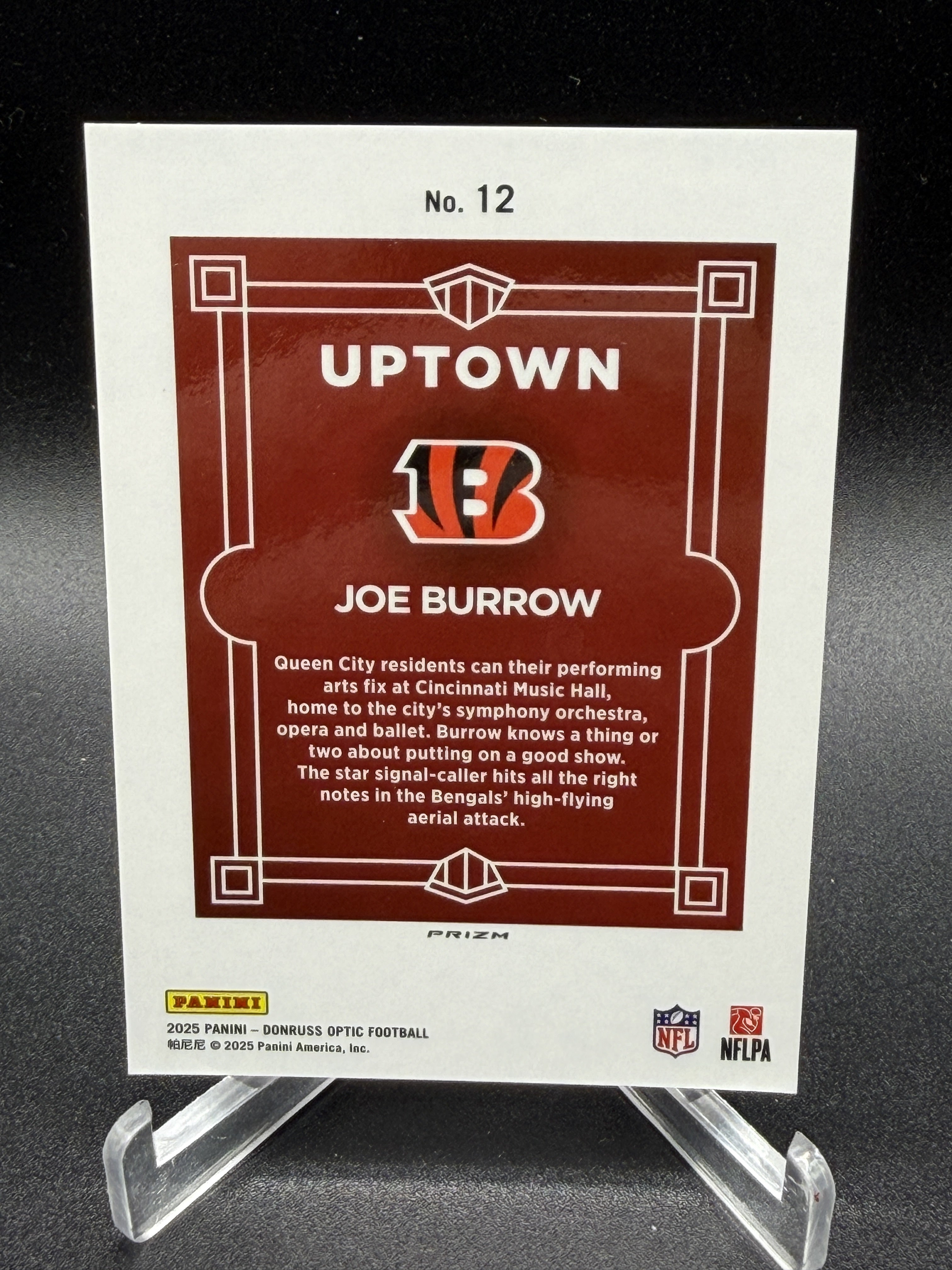2025 Donruss Optic #12 Joe Burrow Uptown