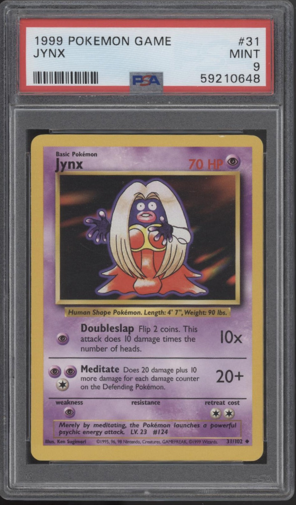 Jynx Pokemon Base Set #31 PSA 9