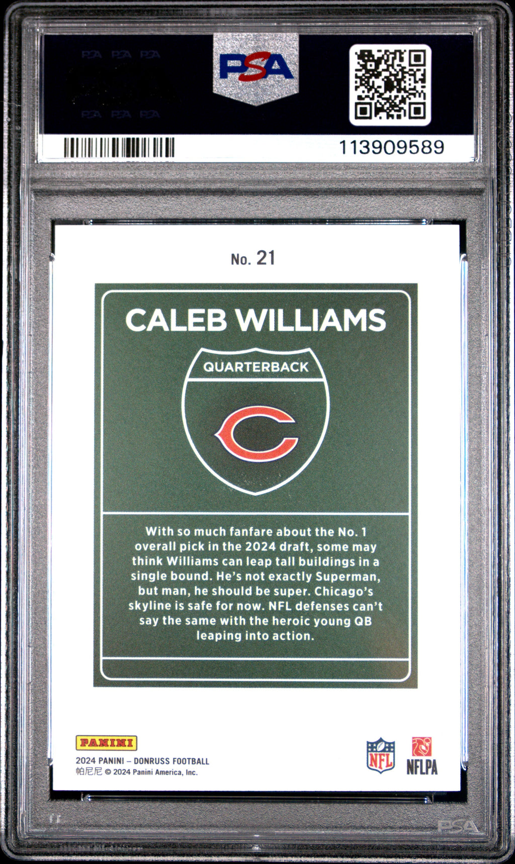 2024 Donruss #21 Caleb Williams Downtown PSA 8