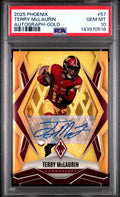 2025 Panini Phoenix #57 Terry McLaurin Autographs Gold Prizm PSA 10 #/10