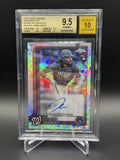 2025 Topps Chrome Logofractor Edition #RA-JWO James Wood Rookie Auto BGS 9.5