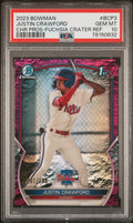 2023 Bowman Justin Crawford 1st Chrome Fuchsia Crater Refractor PSA 10 /199
