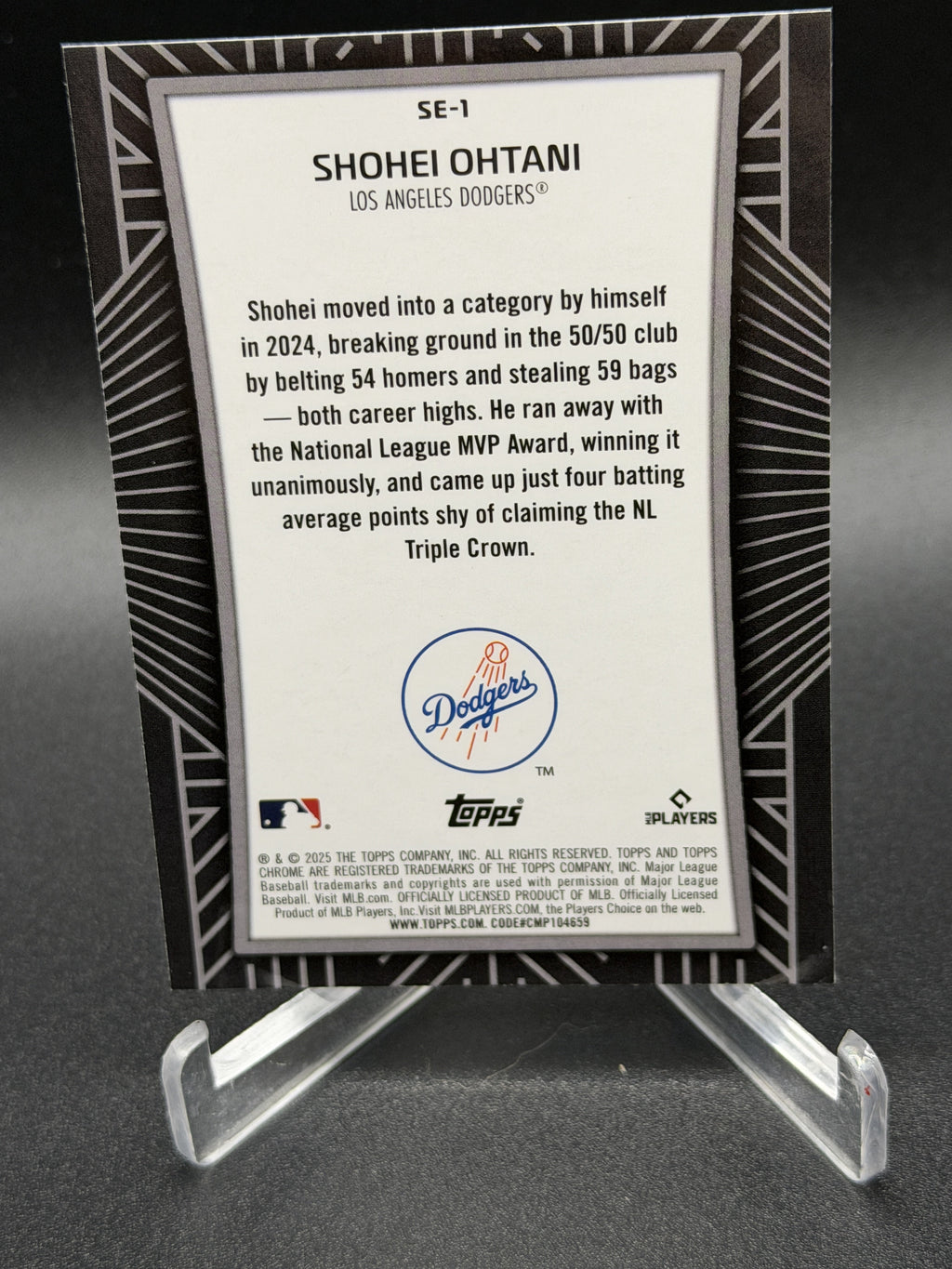 2025 Topps Chrome #SE-1 Shohei Ohtani Shadow Etch