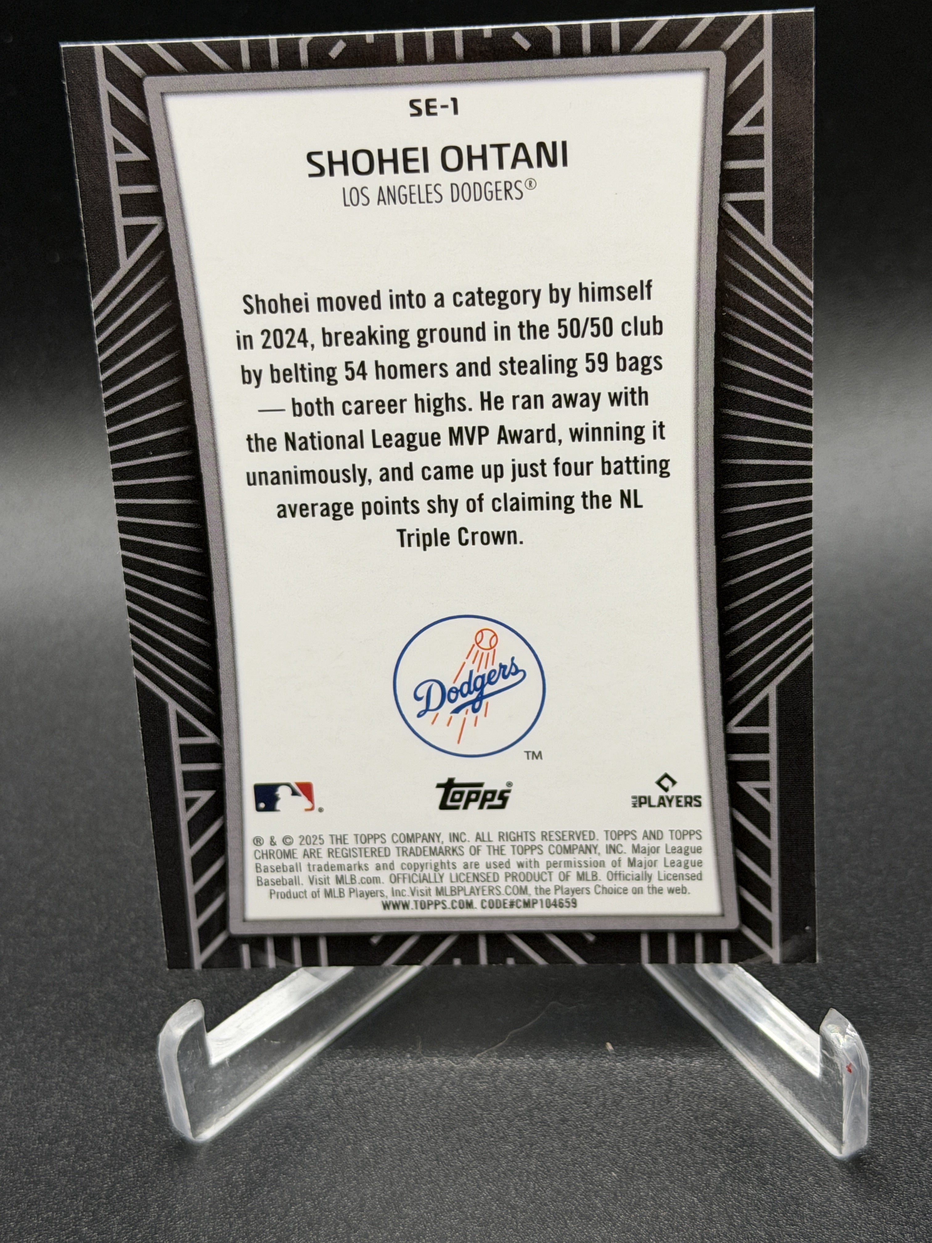 2025 Topps Chrome #SE-1 Shohei Ohtani Shadow Etch