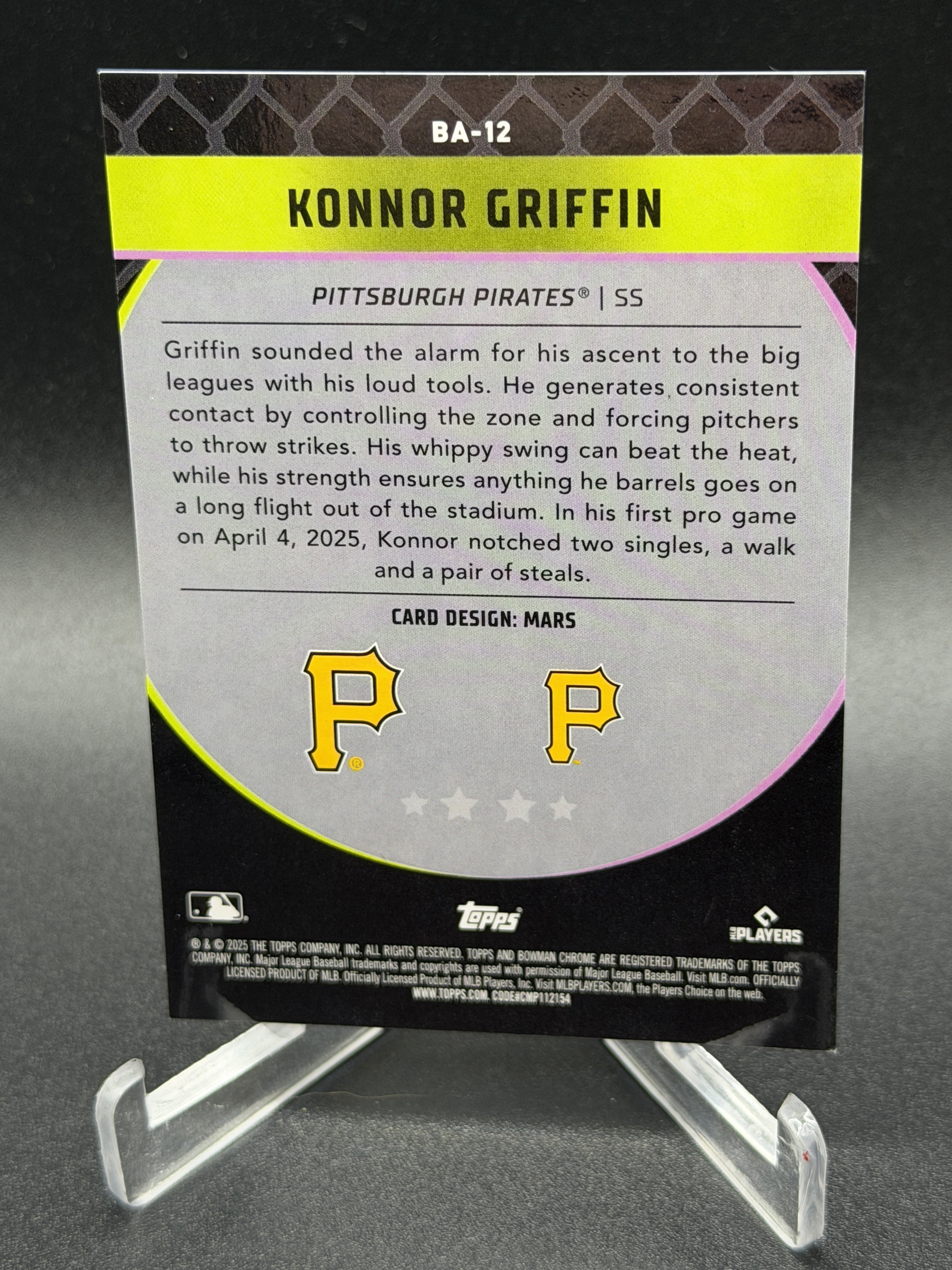 2025 Bowman Chrome #BA-12 Konnor Griffin Bowman Ascensions