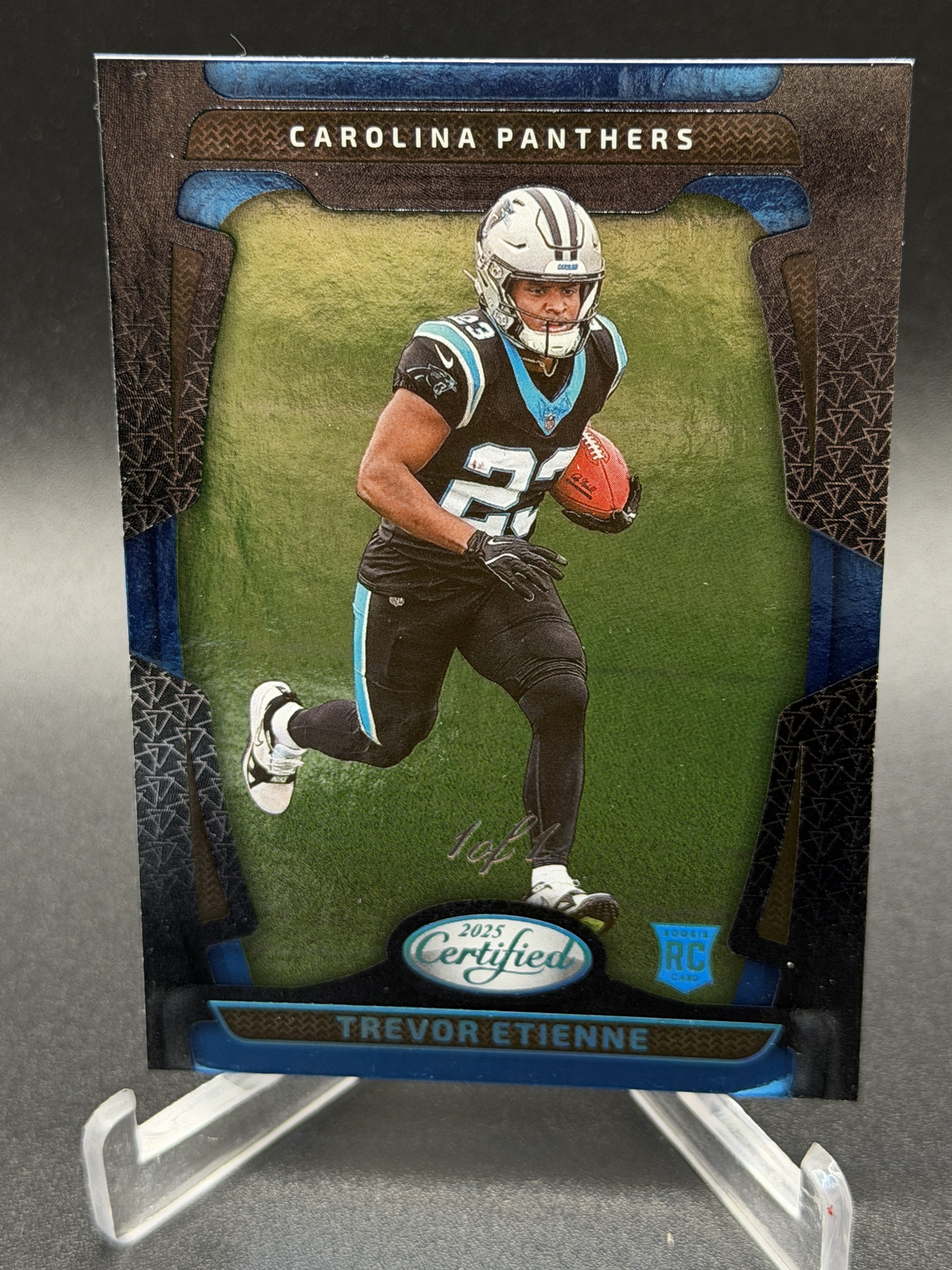 2025 Panini Certified #139 Trevor Etienne Rookie RC Mirror Black 1/1