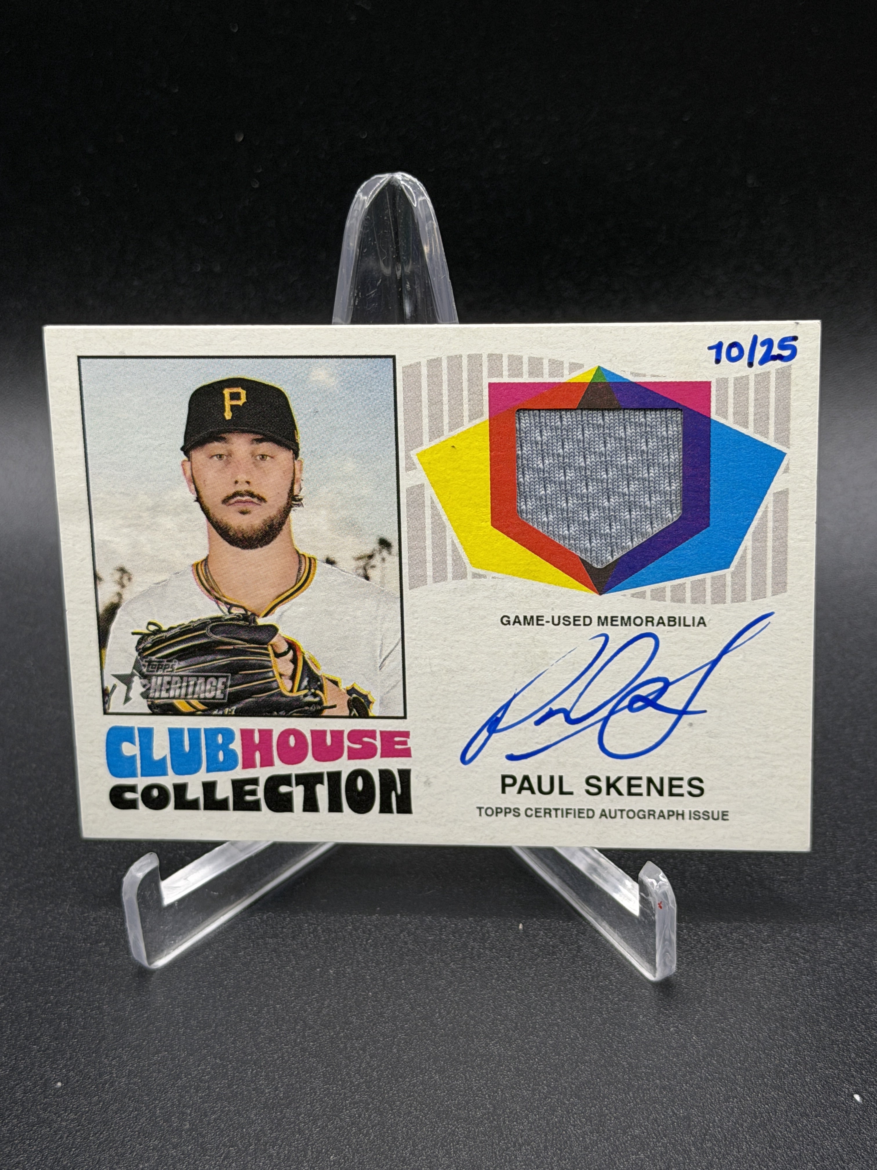 2026 Topps Heritage Paul Skenes Clubhouse Collection Auto Game Used Relic /25