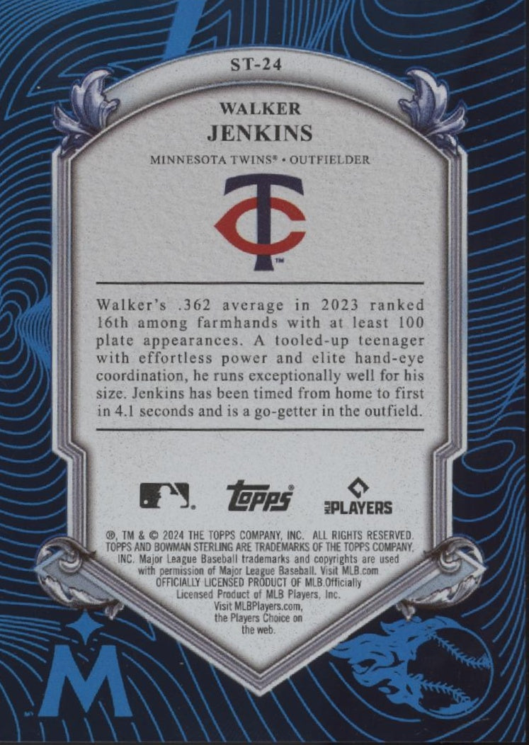 Walker Jenkins 2024 Bowman Sterling-Tek Blue Clear Card 13/25 #ST-24