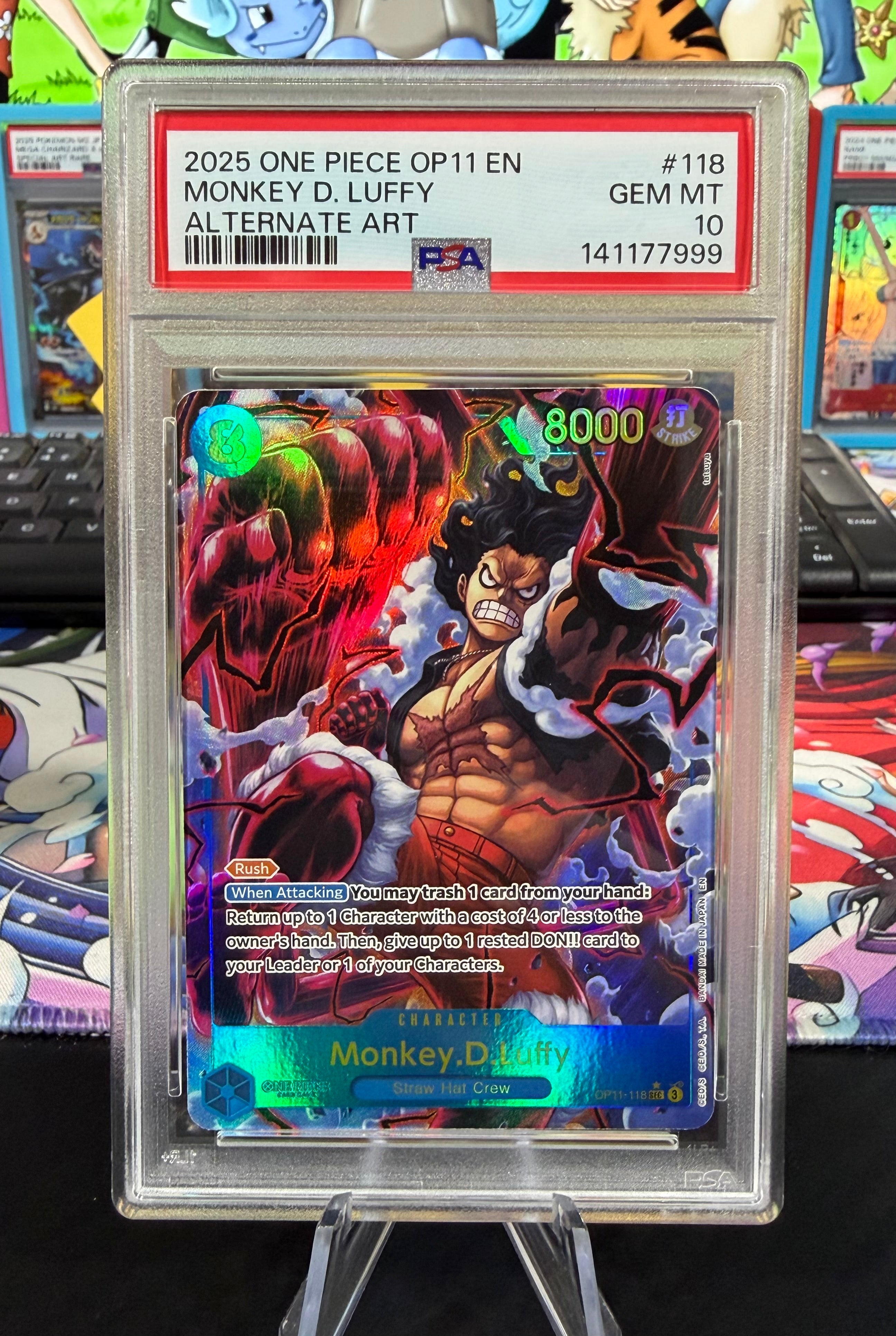 PSA 10 - Monkey D Luffy - SEC Alternate Art - OP11-118 - A Fist Of Divine Speed