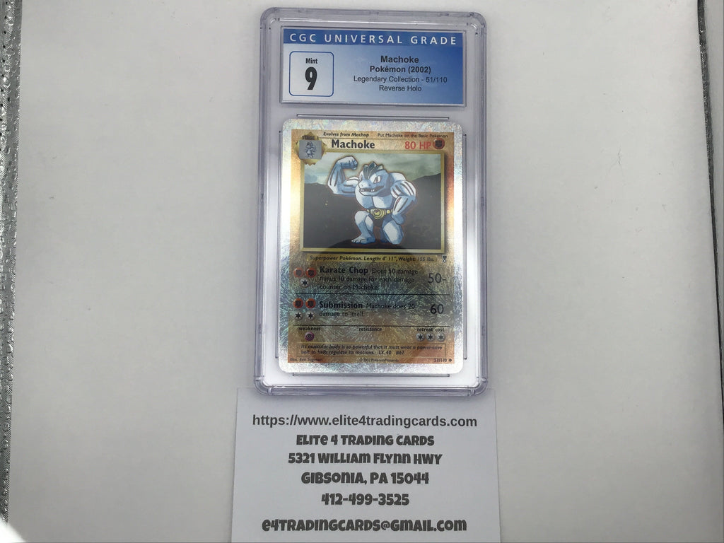 Machoke [Reverse Holo] #51 Pokemon Legendary Collection (CGC 9)