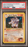 Brock's Rhydon 2000 Pokemon Gym Heroes 1st Edition holo #2/132 PSA 9
