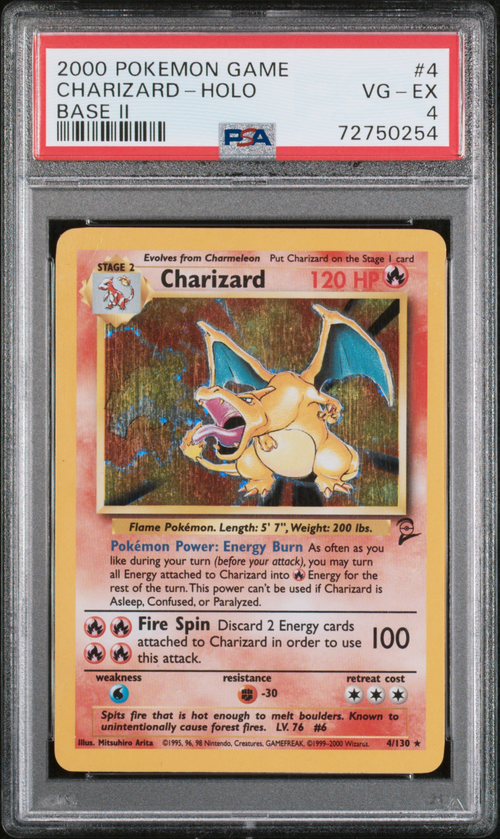PSA 4 CHARIZARD-HOLO BASE II