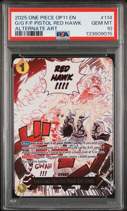 PSA 10 G/G F/F PISTOL RED HAWK ALTERNATE ART