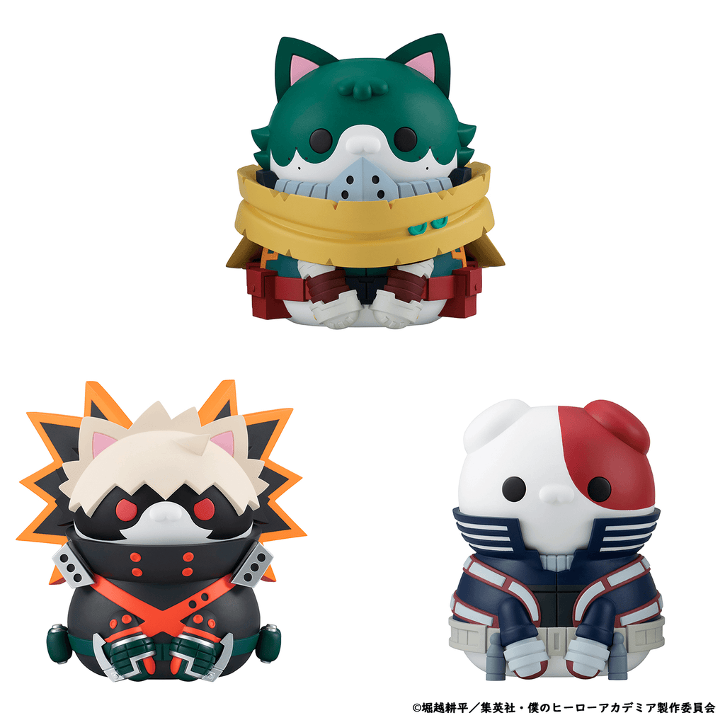 MEGA CAT PROJECT My Hero Academia Nyanto! The Big Heroaca Cats Series Midoriya &amp; Bakugo &amp; Todoroki set 【with gift】