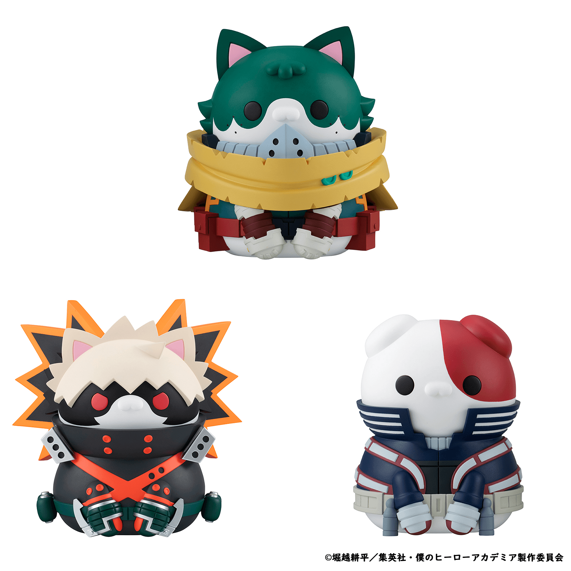 MEGA CAT PROJECT My Hero Academia Nyanto! The Big Heroaca Cats Series Midoriya &amp; Bakugo &amp; Todoroki set 【with gift】