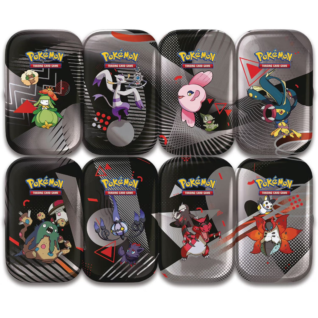 Pokemon - Unova Mini Tin Display Box - Black Bolt / White Flare - Complete Set of 8 - 16 Packs Total