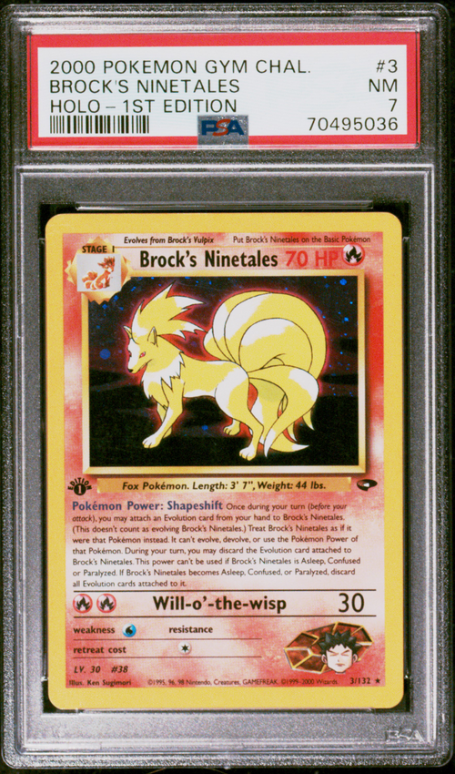 PSA 7 BROCK'S NINETALES HOLO-1ST EDITION