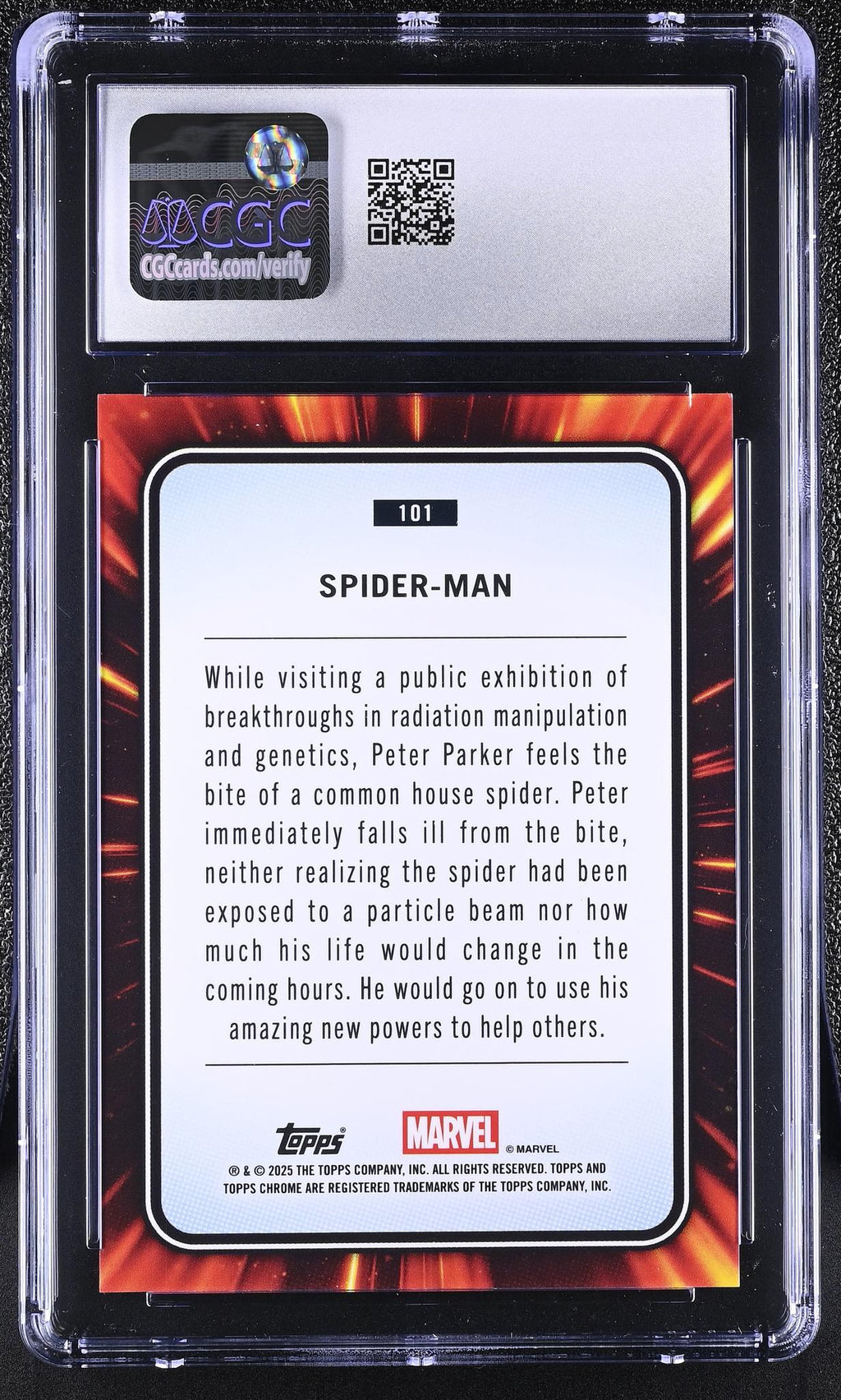 2025 Topps Chrome #101 Spider-Man /299 CGC 9