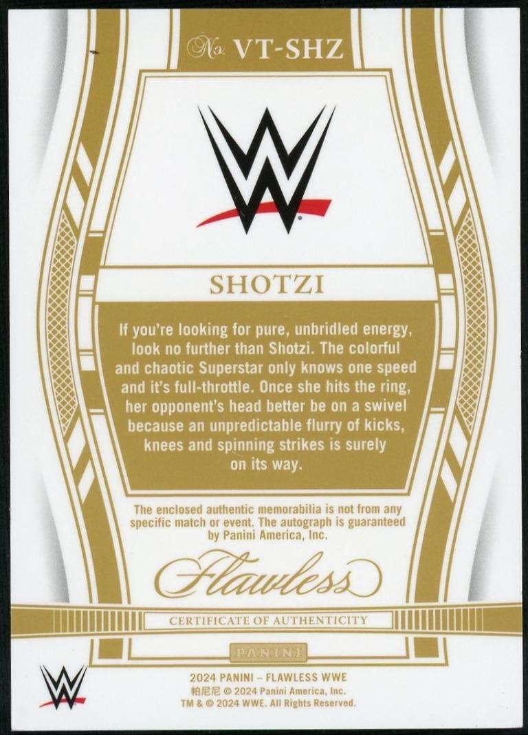 2024 Panini Flawless WWE Shotzi Emerald Auto /5