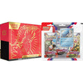 Pokémon TCG: Karmesin & Purpur Top-Trainer-Box – Koraidon & TCG: Karmesin & Purpur Dreierpack – Dondozo (3 Boosterpacks und holografische Promokarte)