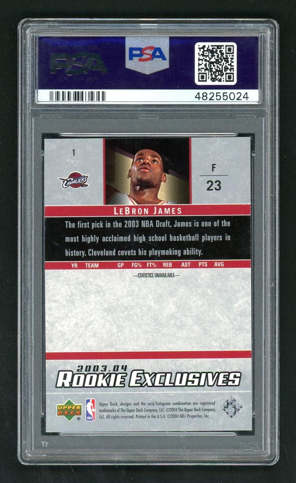 2003 Upper Deck Rookie Exclusives LeBron James #1 PSA 9