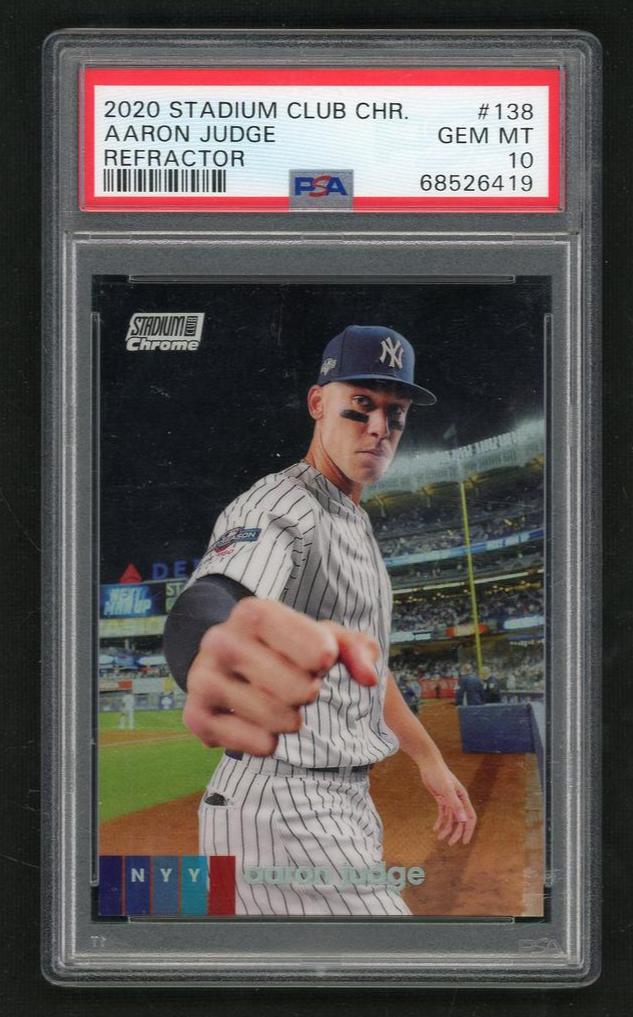 2020 Stadium Club Chrome Refractor Aaron Judge #138 PSA 10