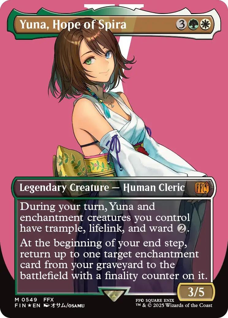 Yuna, Hope of Spira (Borderless) (Surge Foil) (549) (Foil) [FINAL FANTASY]