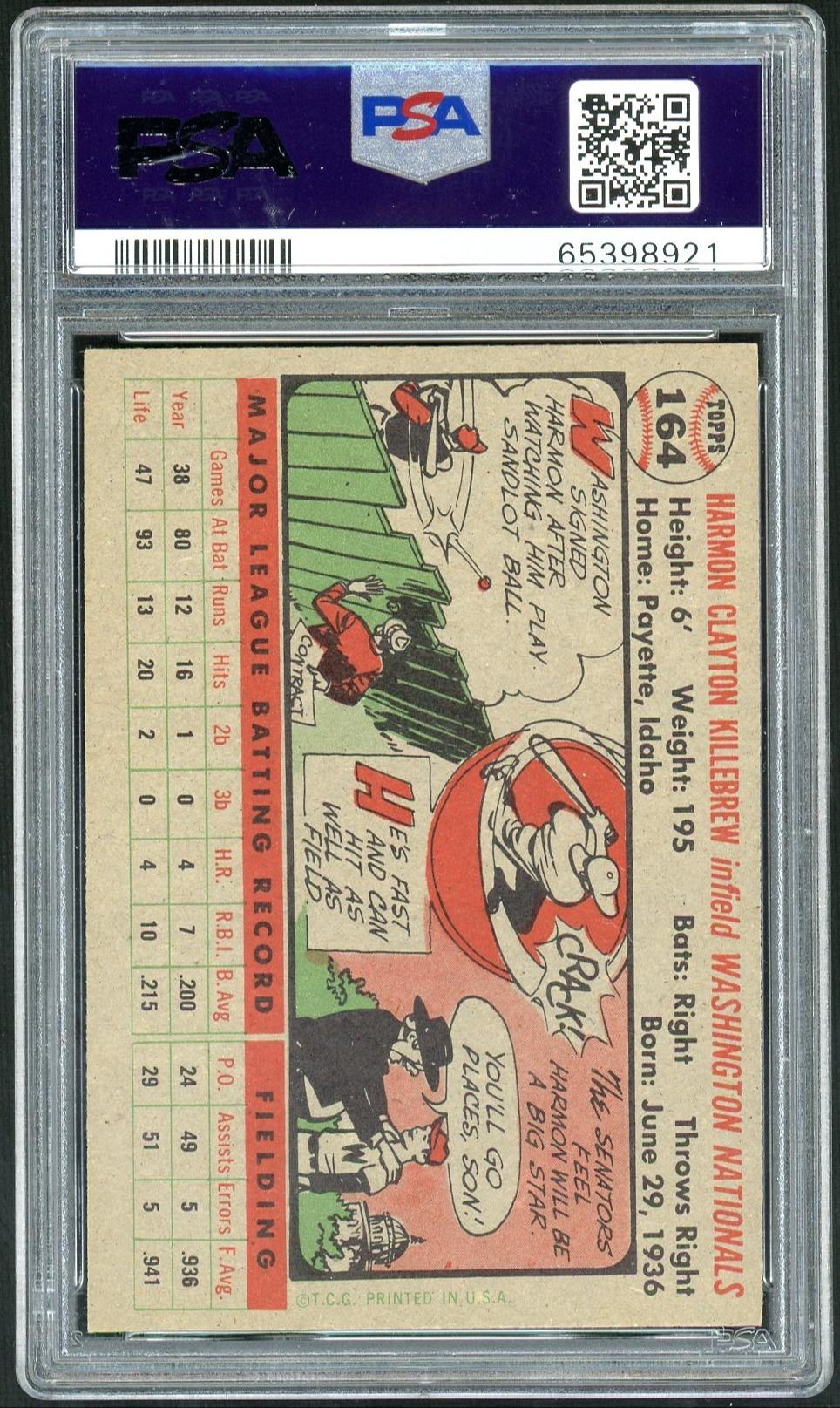1956 Topps Harmon Killebrew #164 PSA 4