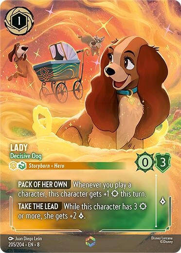 Lady - Decisive Dog (Enchanted) (205/204) (Holofoil) [Reign of Jafar]
