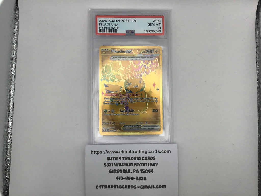 Pikachu ex #179 Pokemon Prismatic Evolutions (PSA 10)