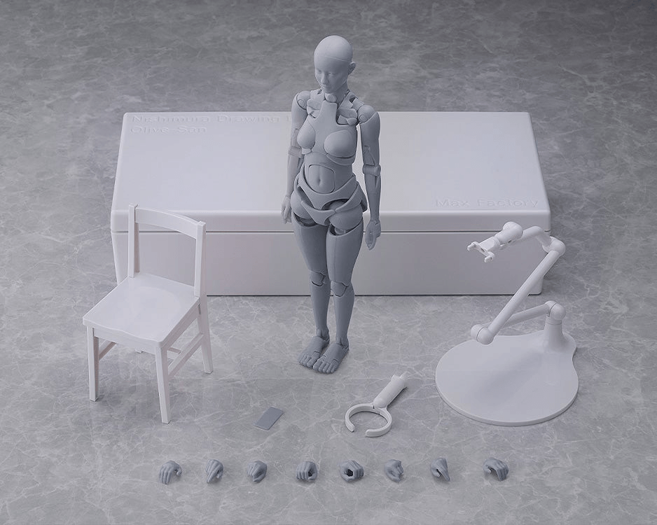 Nishimura Style Drawing Doll Olive Gray