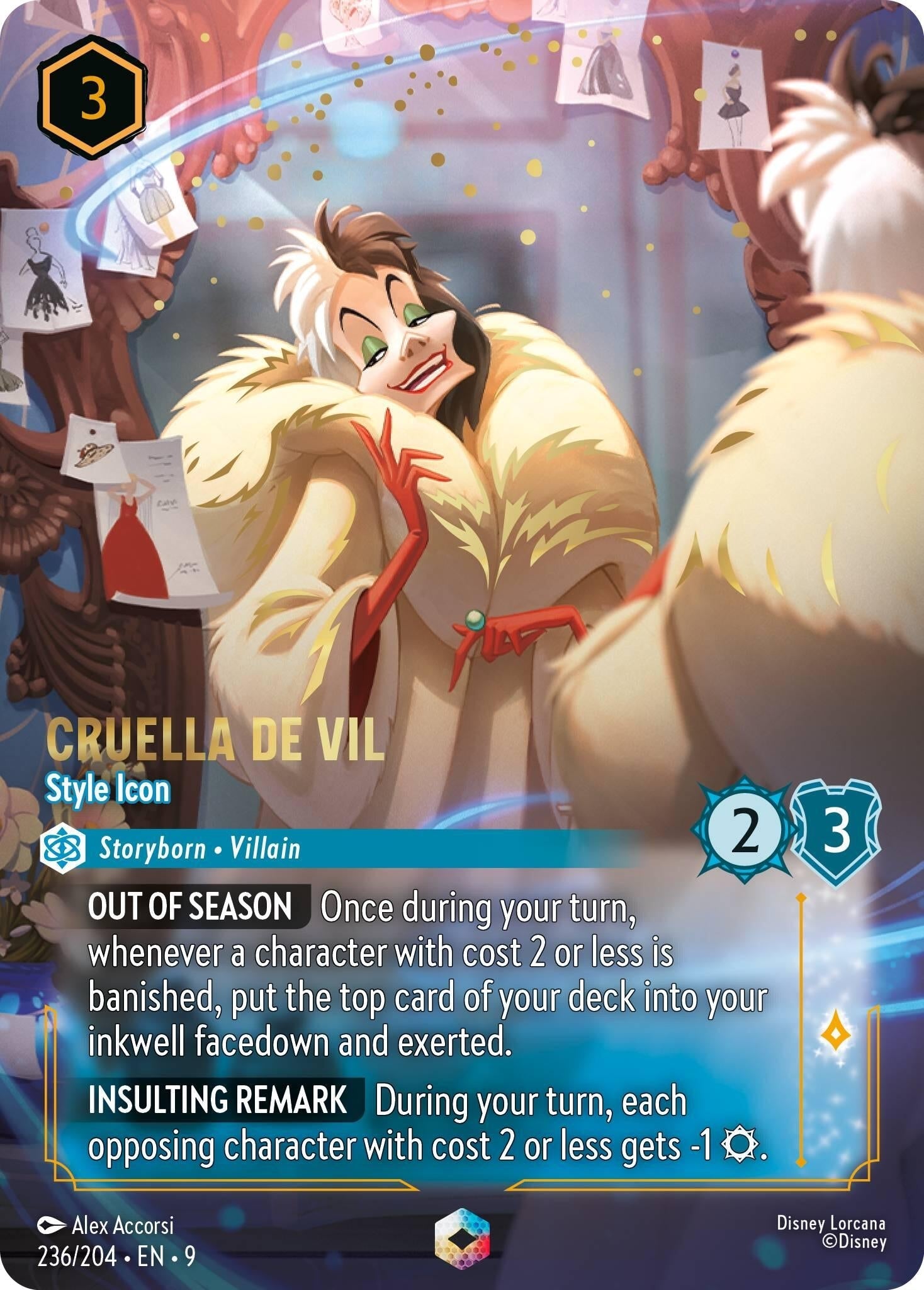 Cruella De Vil - Style Icon (Enchanted) (236/204) (Holofoil) [Fabled]