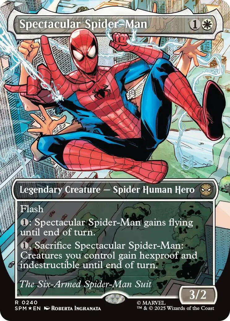 Spectacular Spider-Man (0240) (Borderless) (Textured Foil) (240) (Foil) [Marvel's Spider-Man]