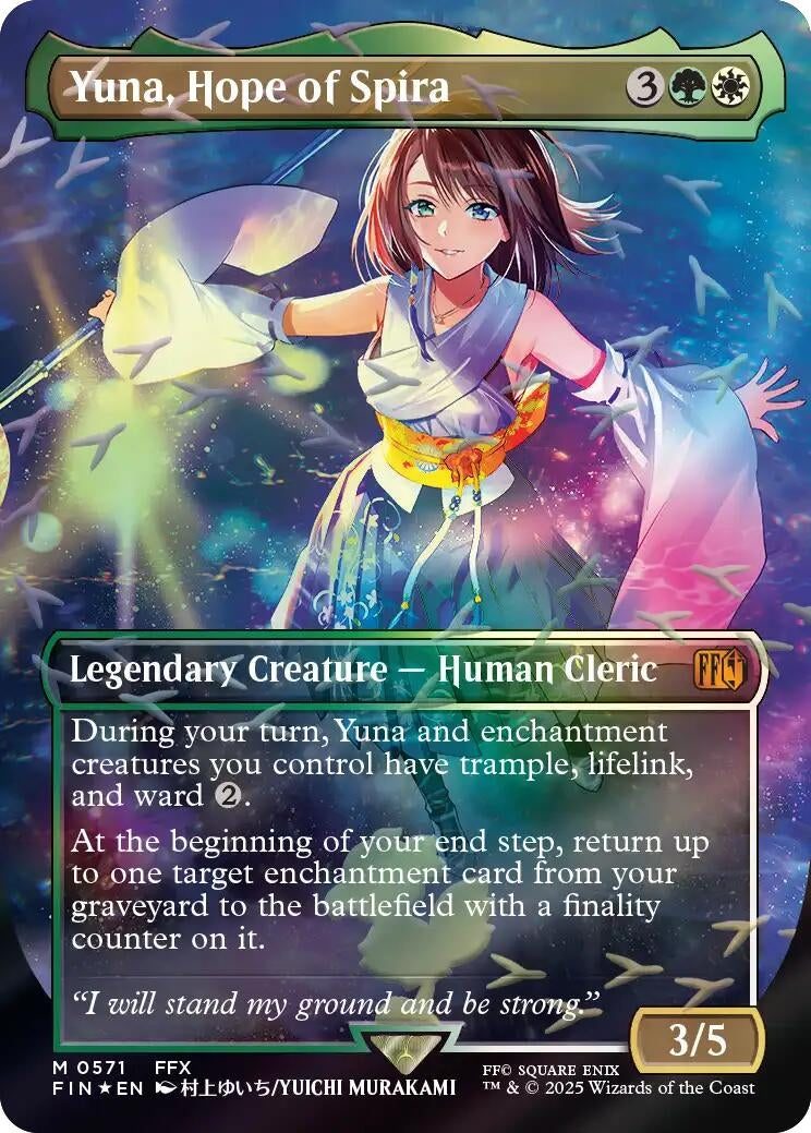 Yuna, Hope of Spira (Borderless) (Chocobo Track Foil) (571)