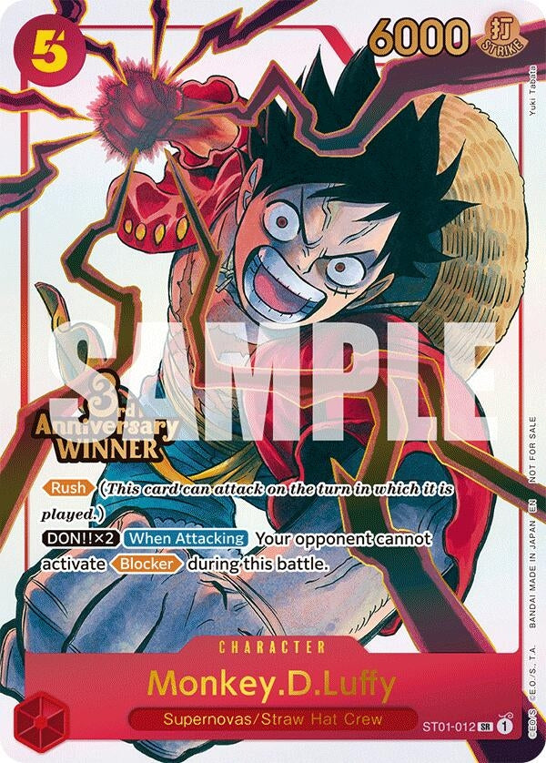 Monkey.D.Luffy – ST01-012 (3rd Anniversary Winner) (ST01-012) (OP-PR)