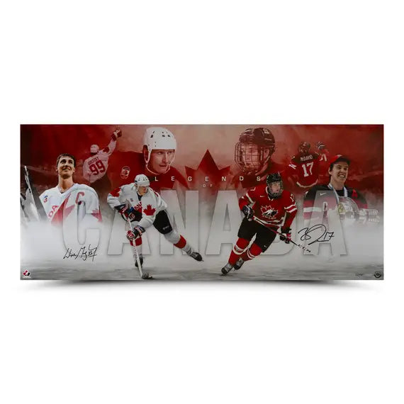 Wayne Gretzky and Connor McDavid Autographed “Legends of Canada” 42 x 18