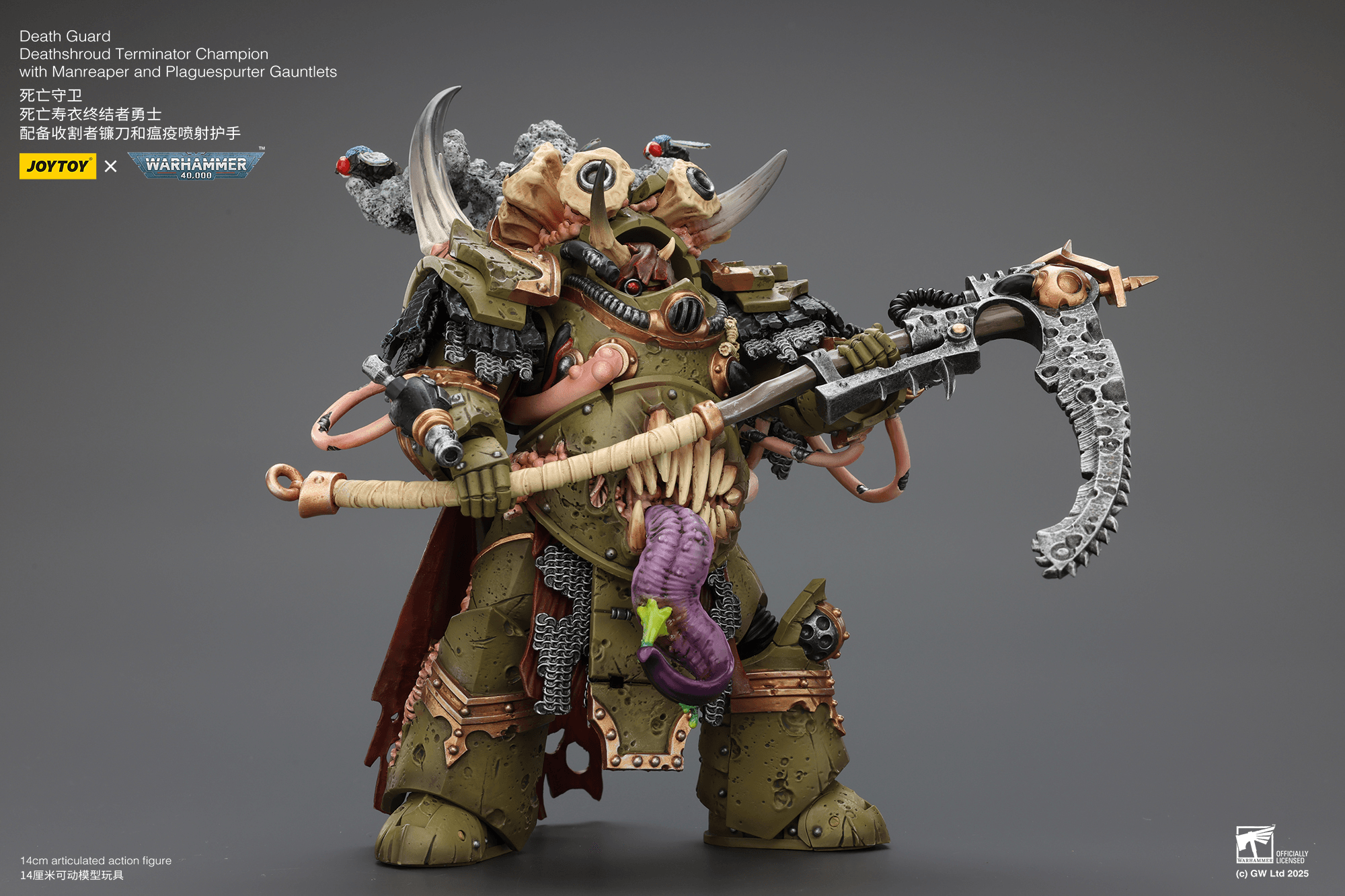 Death Guard Deathshroud Terminator Champion with Manreaper and Plaguespurter Gauntlets