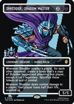 FOIL Shredder, Shadow Master (Borderless) (Surge Foil) (TMC-088) - Commander: Teenage Mutant Ninja Turtles - Magic The Gathering