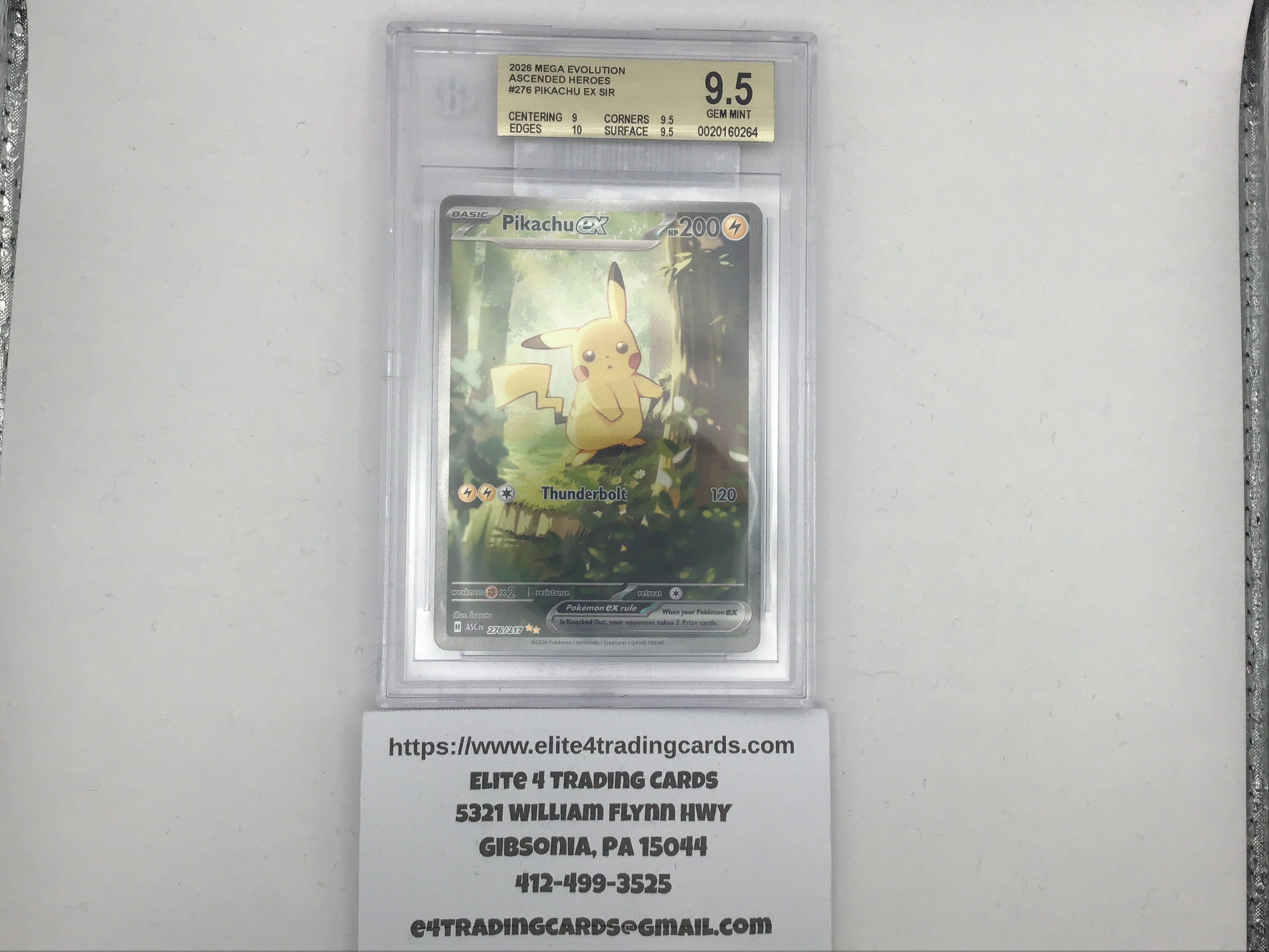 Pikachu ex #276 Pokemon Ascended Heroes (BGS 9.5 Forest Pikachu)