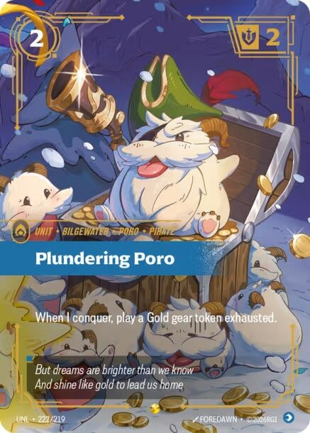 Plundering Poro (Overnumbered) (222/219) (Foil) [Unleashed]