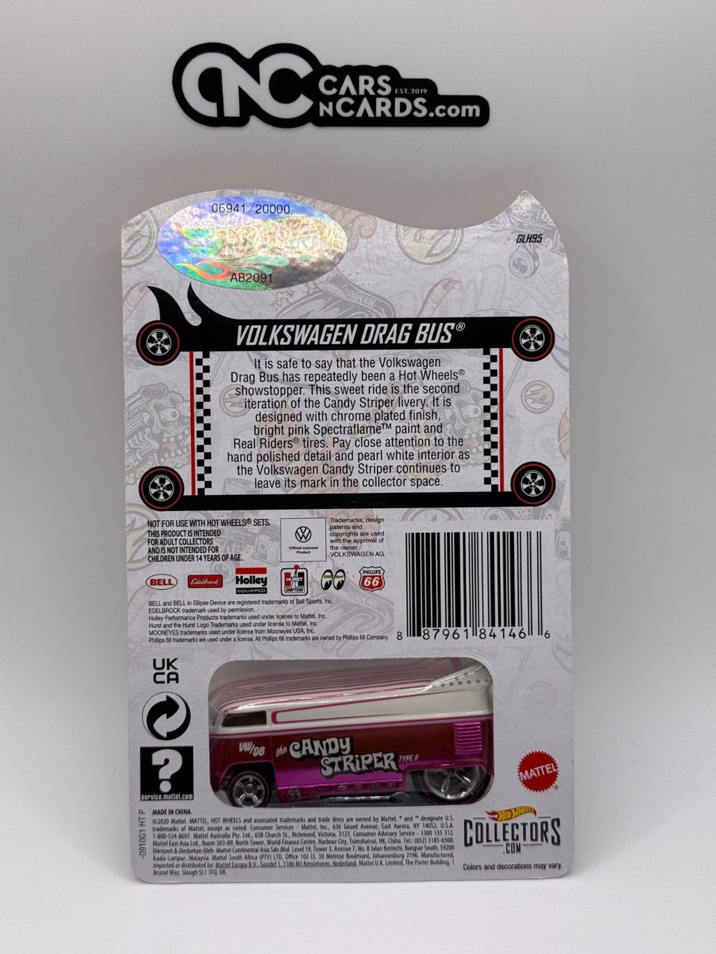 2021 Hot Wheels RLC Candy Striper Volkswagen Drag Bus Pink 06941/20000