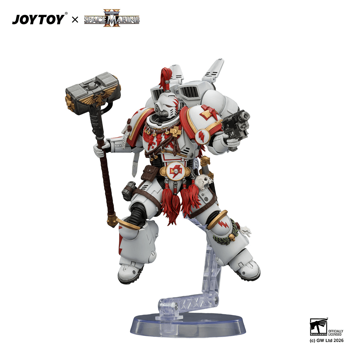Game Edition White Scars Assault Intercessor Champion with Thunder Hammer and Bolt Pistol